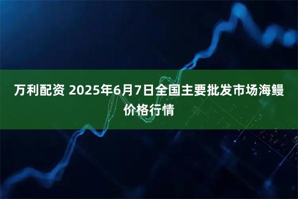 万利配资 2025年6月7日全国主要批发市场海鳗价格行情
